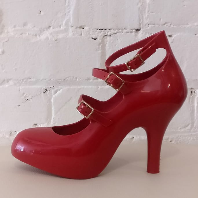 Vivienne Westwood for Melissa red rubber pumps, size 38, $120 NZD
