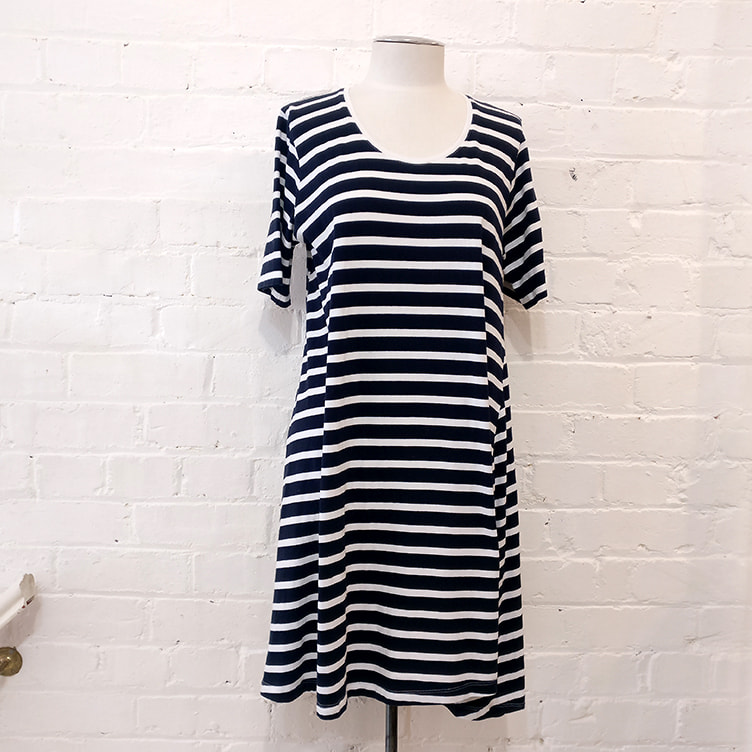 Kowtow striped tee-shirt dress, size M, $90 NZD