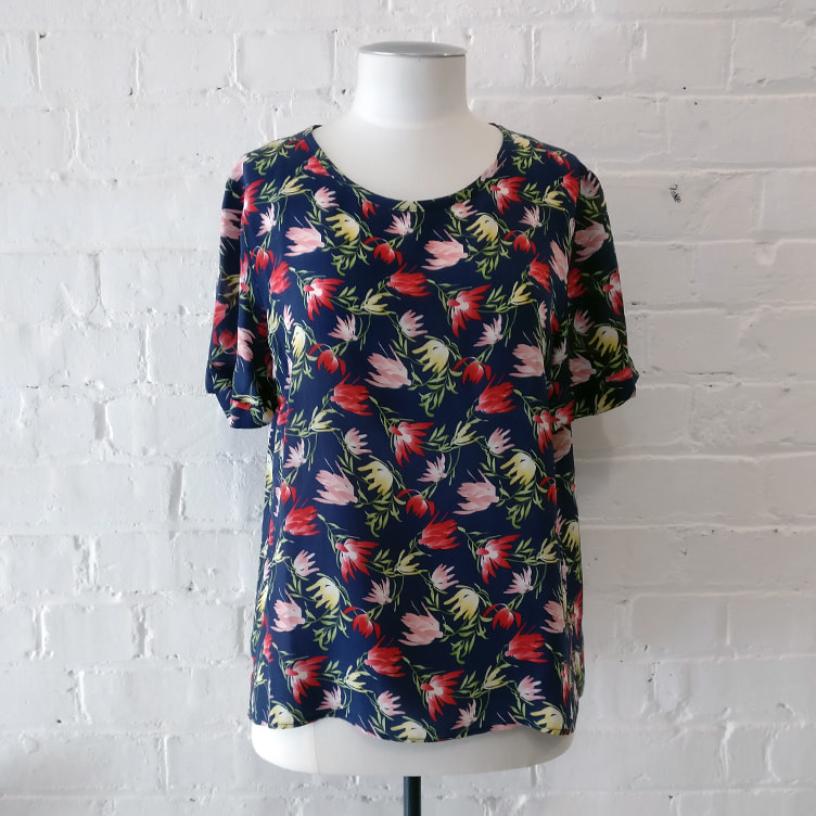 Kate Sylvester short sleeve floral top, size M, $120 NZD