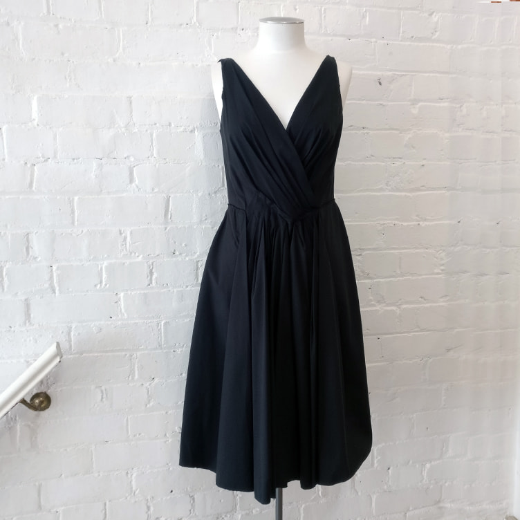 Prada black stretch-cotton dress, size 42, $200 NZD