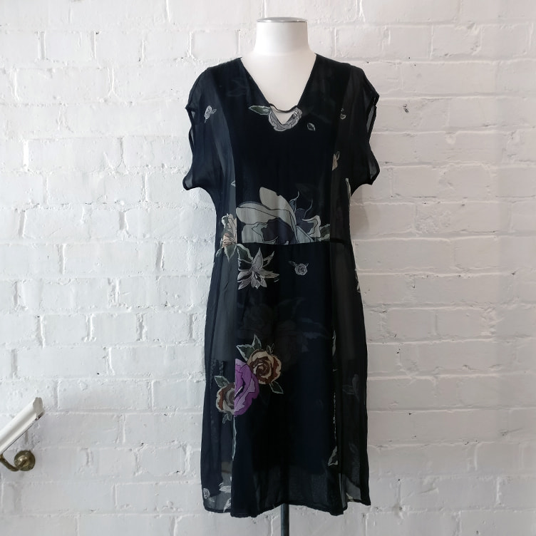 Salasai black silk dress, size M, $200 NZD
