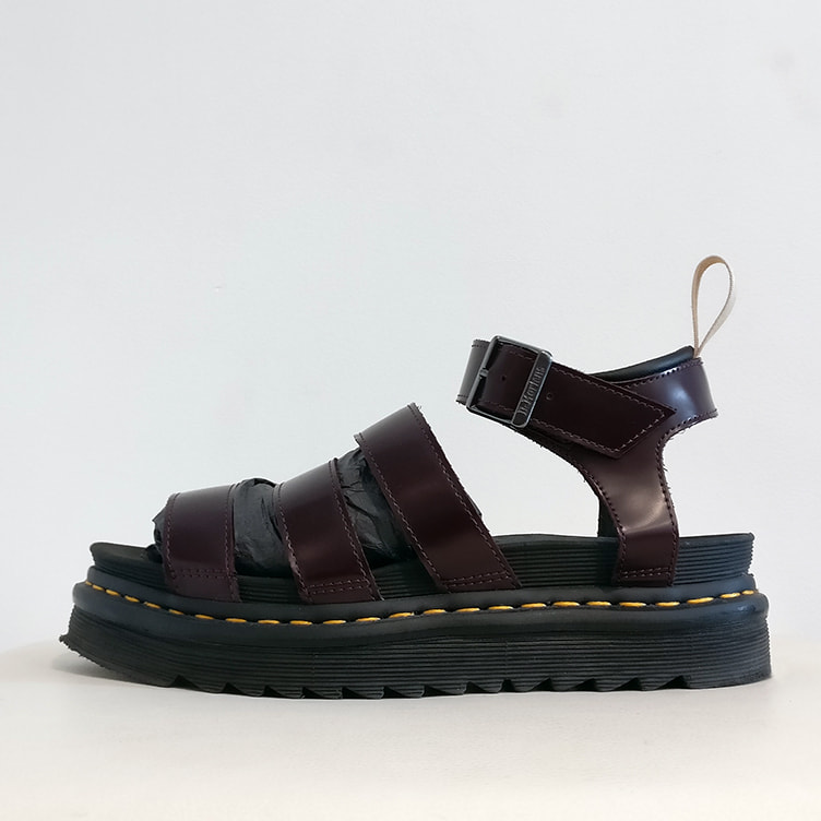Dr Martens SoftWair burgundy leather sandals, size 39, $250 NZD