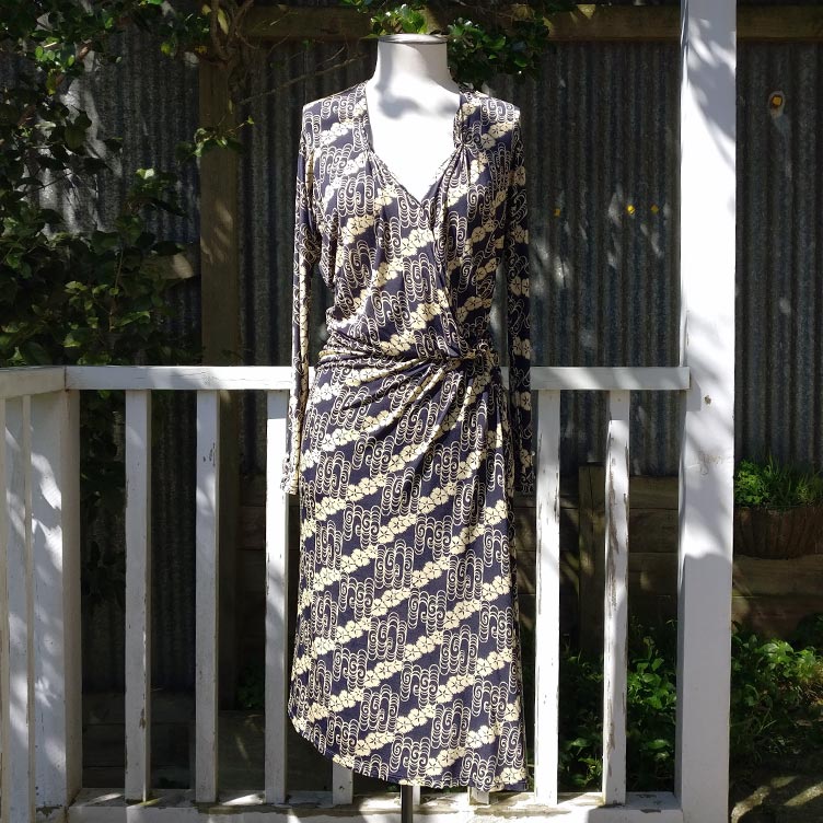 Ellis Wallis Paper wrap dress, size 40, $180 NZD