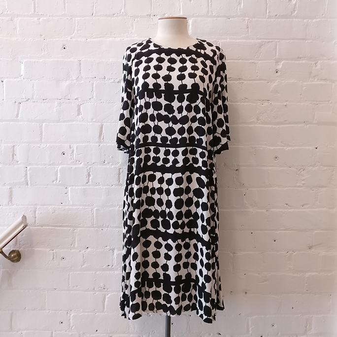 Marimekko A-line print dress, size 38, $180 NZD