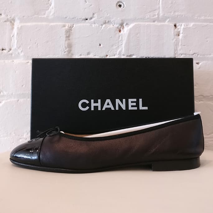 Chanel leather ballet pumps, size 39, $400 NZD