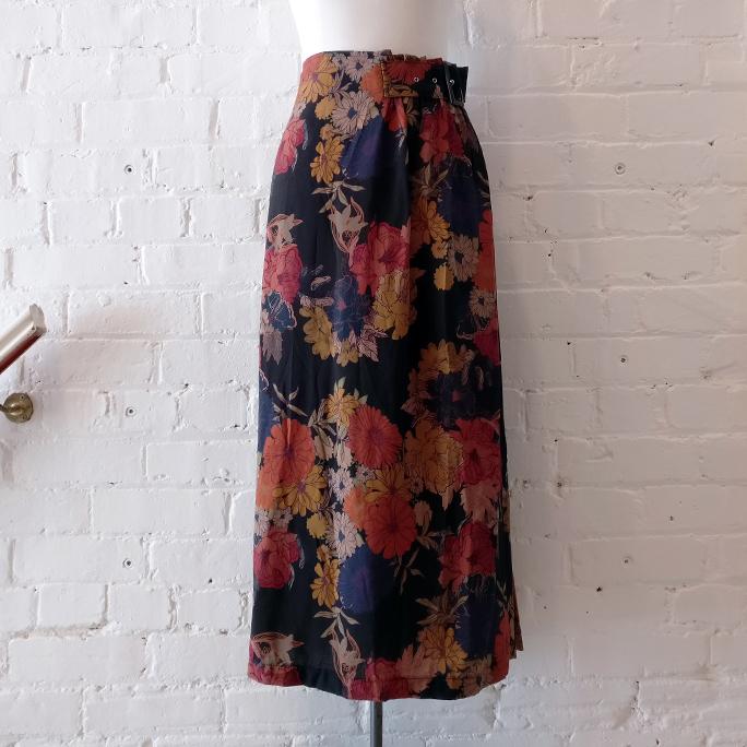 Maxi skirt with large patch pocket.