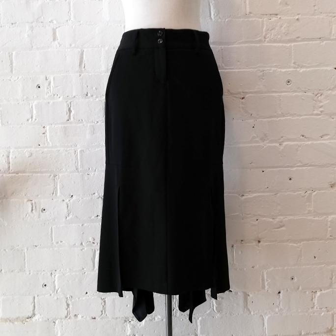 Wool mix skirt with splits.