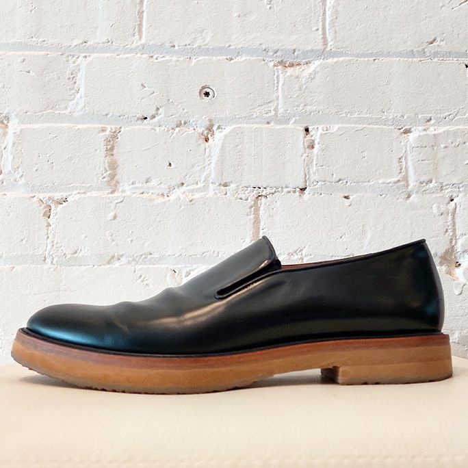 Leather slip-on shoe.