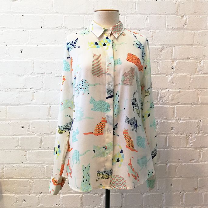 Cat print shirt.