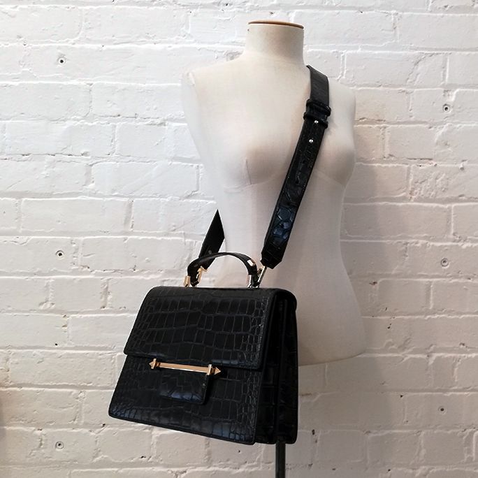 "D-Gene" large top handle bag.