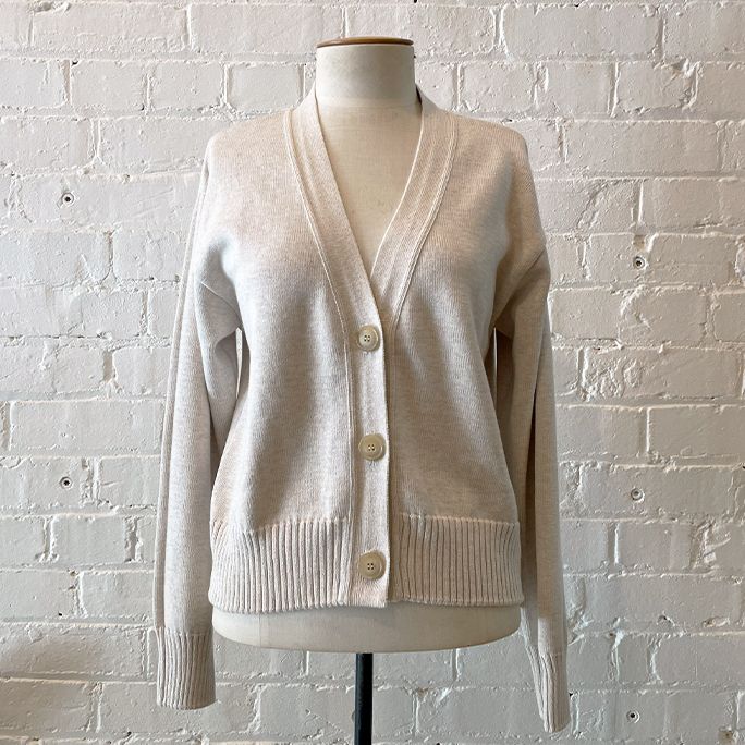 Heavy cotton knit cardigan.