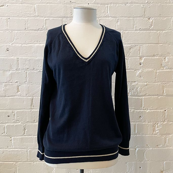 V-neck knit top.